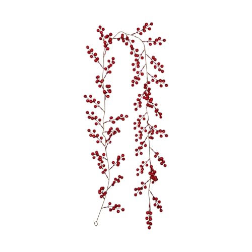 Ewleguzka Künstliche Weihnachtsgirlande, grün, Crestwood Fichte, verziert mit Glitzer, Tannenzapfen, Beerencluster, batteriebetrieben, Weihnachtskollektion von Ewleguzka