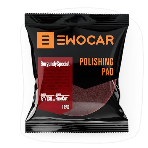 Ewocar BurgundySpecial Finish Pad 150x25/125 – Langhaltendes, ultraweiches Finishing Pad mit stabiler Struktur für Hologramm-Entfernung, Glanzfinish & Wachsauftrag – Ideal mit Fine Cut Politur von Ewocar