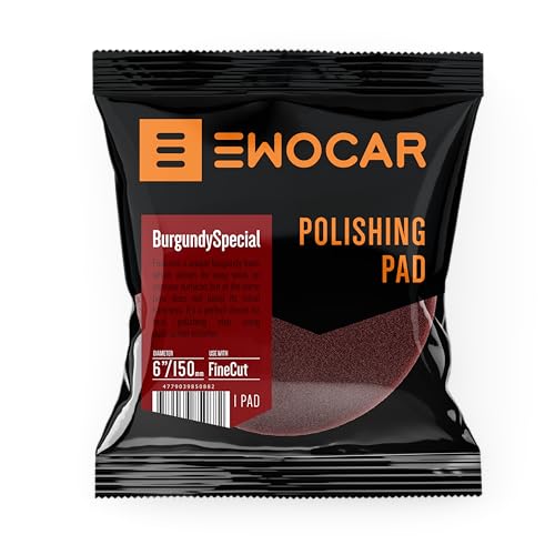 Ewocar BurgundySpecial Finish Pad 175x25/150 – Langhaltendes, ultraweiches Finishing Pad mit stabiler Struktur für Hologramm-Entfernung, Glanzfinish & Wachsauftrag – Ideal mit Fine Cut Politur von Ewocar