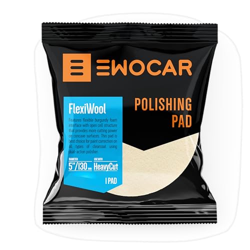 Ewocar FlexiWool 140/125 Polierpad – Flexibel & Effektiv für konkave Flächen – Optimiert für Cutting mit Heavy Cut & Heavy Cut+ – Verbesserte Anpassung & Schleifleistung von Ewocar