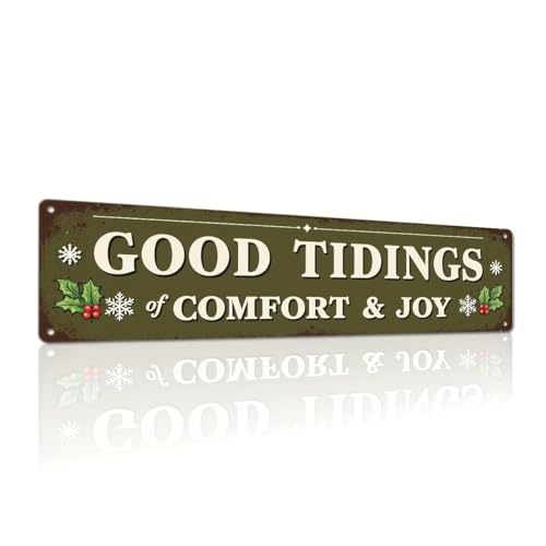 Good Tidings of Comfort & Joy Metallschild, Weihnachtsdekoration, Vintage-Wandkunst, Bauernhaus, Winter, Wandbehang für Zuhause, Eingangsbereich, Wohnzimmer, dekorative Schilder und Plaketten, 10,2 x Good Tidings of Comfort & Joy Metallschild, Weihnachtsdekoration, Vintage-Wandkunst, Bauernhaus, Winter, Wandbehang für Zuhause, Eingangsbereich, Wohnzimmer, dekorative Schilder und Plaketten, 10,2 x von Ewxibnc