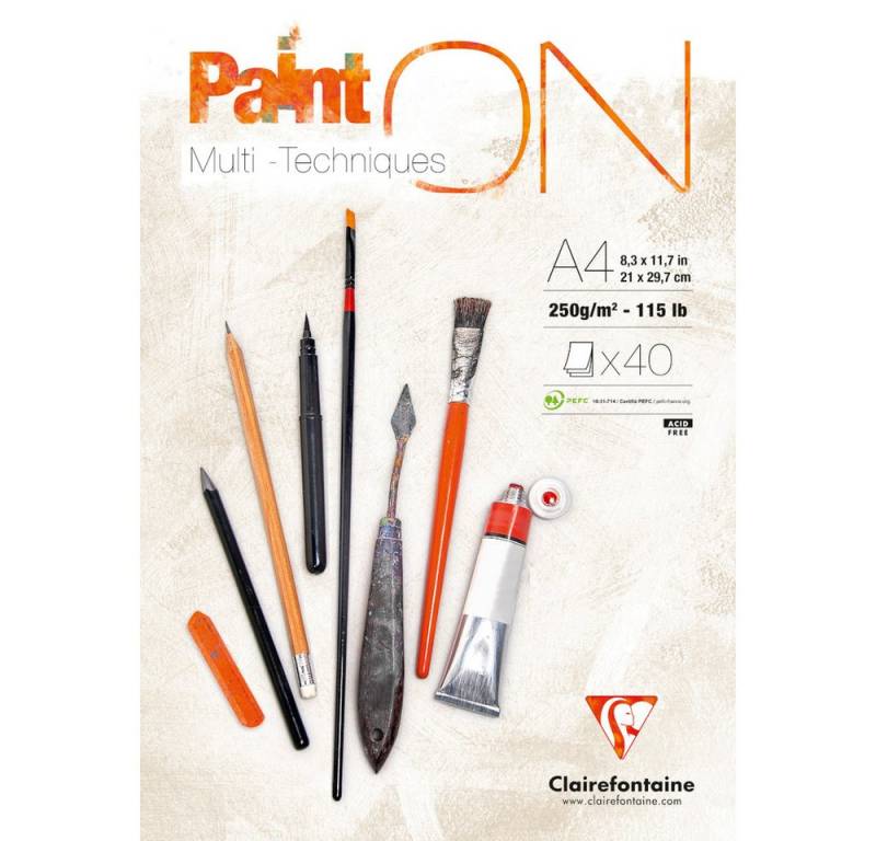 ExaClair Malblock CLAIRFONTAINE - Zeichenblock Multitechnik PaintOn - DIN A4 von ExaClair