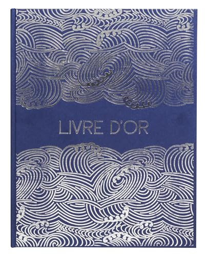 Exacompta - 47302E – 1 Gästebuch Japan – Vertikales Format 27 x 22 cm – Einband aus Papier mit Textil-Effekt, Silberfarben mit Aufschrift Gästebücher – 100 weiße Seiten, einfarbig – Blau von Exacompta