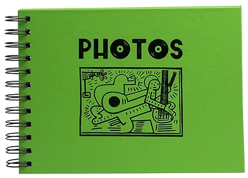 Exacompta - Art.-Nr. 15184E - Spiralalbum Musicart grün - 50 Fotos - 50 schwarze Seiten - Format 23 x 16 cm - grüner Einband mit schwarzer Designmarkierung von Exacompta