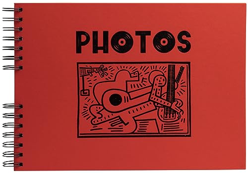 EXACOMPTA - Ref. 16783E – Fotoalbum Musicart rot – 150 Fotos – 50 schwarze Seiten – Format 32 x 22 cm – roter Einband mit schwarzer Markierung von Exacompta