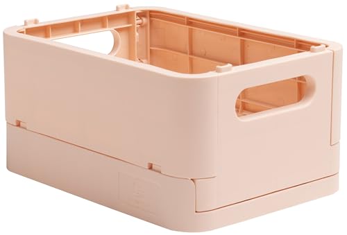 EXACOMPTA 27031D Aufbewahrungsbox SMART CASE MINI. Faltbare Mehrzweckbox aus Recycling-Kunststoff DIN A6+ stapelbare Klappkiste Klappkorb Klappbox Allzweckbox Aufbewahrungskiste Pastellrosa von Exacompta