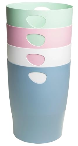 Exacompta - Ref. 453303D – Karton mit 8 Papierkörben mit Griffen ECOBIN Autentik – großes Fassungsvermögen 15 l – Maße 26,3 x 26,3 x 33,5 cm – für Büro oder Zuhause – sortiert von Exacompta