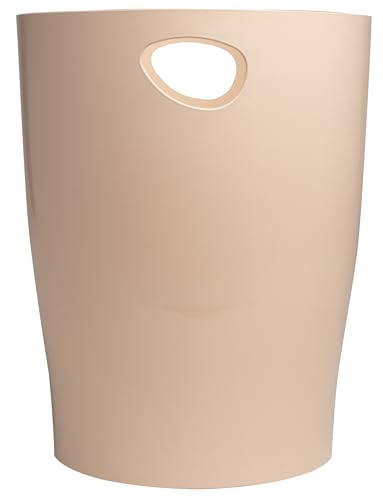 EXACOMPTA - Ref. 45331D – Set mit 8 Papierkörben ECOBIN Skandi mit Griffen – Volumen 15 Liter – Maße 26,3 x 26,3 x 33,5 cm – für Büro oder Zuhause – Farbe Nude von Exacompta