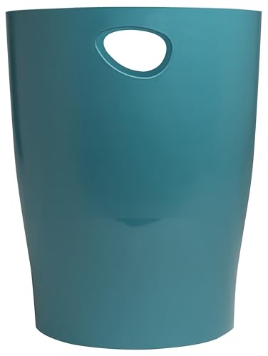 EXACOMPTA - Ref. 45334D – Set mit 8 Papierkörben ECOBIN Skandi mit Griffen – Volumen 15 Liter – Maße 26,3 x 26,3 x 33,5 cm – für Büro oder Zuhause – Farbe Pazifikblau von EXACOMPTA