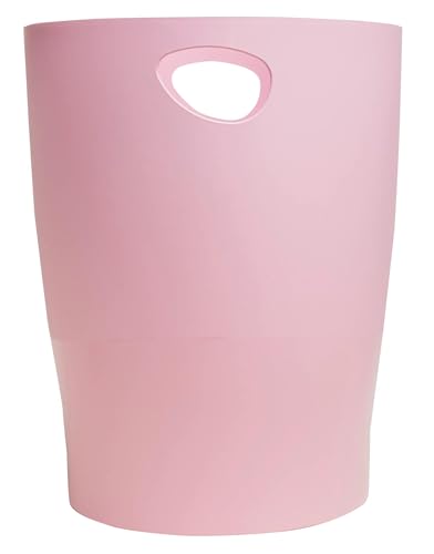 Exacompta - Ref. 45371D – Karton mit 8 Papierkörben mit Griffen ECOBIN Autentik – großes Fassungsvermögen 15 l – Maße 26,3 x 26,3 x 33,5 cm – für Büro oder Zuhause – Candyrosa von Exacompta