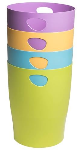 EXACOMPTA - Ref. 453909D – 1 Papierkorb mit Griffen ECOBIN Pop N'Co – großes Fassungsvermögen 15 l – Maße 26,3 x 26,3 x 33,5 cm – für Büro oder Zuhause – lebendige Farben zufällig von EXACOMPTA