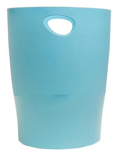 Exacompta - Ref. 45391D – Karton mit 8 Papierkörben mit Griffen ECOBIN Pop N'Co – großes Fassungsvermögen 15 l – Maße 26,3 x 26,3 x 33,5 cm – für Büro oder Zuhause – Cyan von Exacompta