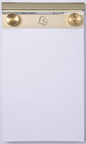 Exacompta 12113E Schreibblock FAF blanko 170 Blatt , 18,5 x 11,5 cm, mikroperforiert, ideal für Ihre Notizen, Retro-Design mit zeitloser Eleganz, endlos auswechselbar und nachfüllbar von Exacompta