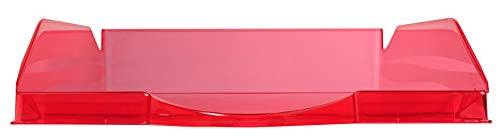 Exacompta 12354D Premium Briefablage Ecotray DIN A4. Idealer Briefkorb für Ihre Organisation. Robuster und stapelbarer Ablagekorb himbeer transluzent von Exacompta