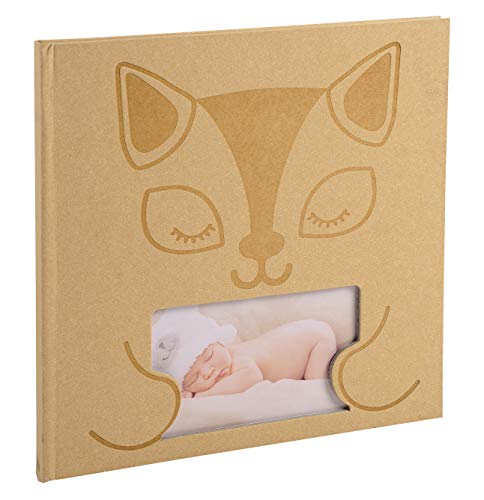 Exacompta 14562E Premium Fotoalbum Zephire mit Katzenmotiv, 30 Seiten, quadratisch, perfekt für Ihre Baby- und Kinderfotos zum selbstgestalten Fotobuch beige von Exacompta