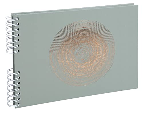 Exacompta 16165E Fotoalbum mit Spiralbindung ELLIPSE 150 Fotos 50 weiße Seiten Format 32 x 22 cm grüner Kunstledereinband mit roségoldener Prägung in Form einer Ellipse von Exacompta