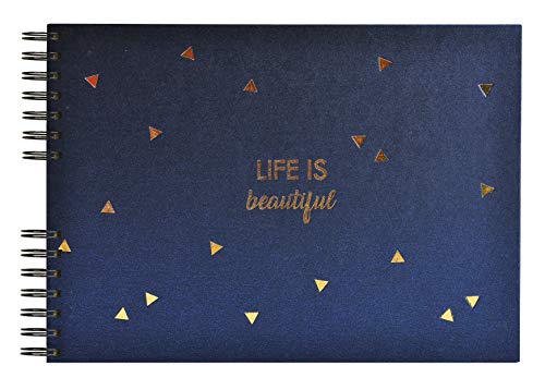 Exacompta 16452E Premium Fotoalbum Life mit 50 Seiten, perfekt für Ihre Fotos zum selbstgestalten Fotobuch Spiralalbum blau von Exacompta