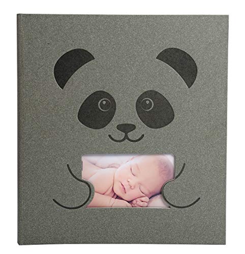 Exacompta 16561E Premium Fotoalbum Zephire mit Pandamotiv, 30 Seiten, rechteckig, perfekt für Ihre Baby- und Kinderfotos zum selbstgestalten Fotobuch grau von Exacompta
