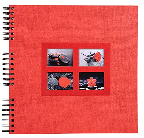 Exacompta 16845E Premium Fotoalbum Passion mit 50 schwarzen Seiten, perfekt für Ihre Fotos zum selbstgestalten Fotobuch Spiralalbum rot von Exacompta
