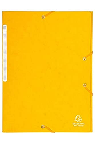 Exacompta 17106H 25er Pack Einschlagmappe aus extra starkem Colorspan-Karton für DIN A4 mit 3 Klappen und 2 Gummizügen gelb von Exacompta