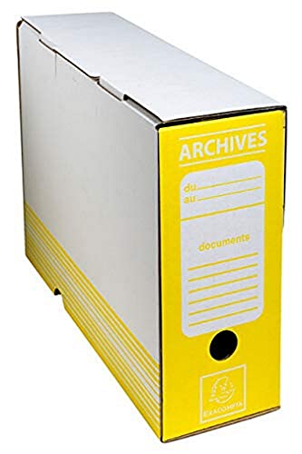 Exacompta 261006H 50er Pack Archivbox aus Wellpappe 10cm breit für DIN A4 Sammelbox Ablagebox gelb von Exacompta