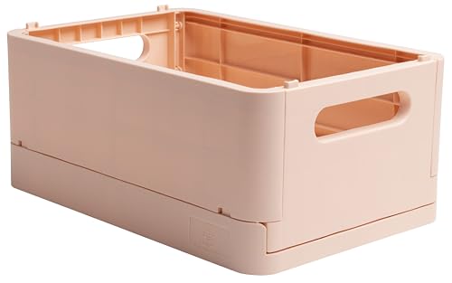 Exacompta 27131D Aufbewahrungsbox SMART CASE MIDI. Faltbare Mehrzweckbox aus Recycling-Kunststoff DIN A5+ stapelbare Klappkiste Klappkorb Klappbox Allzweckbox Aufbewahrungskiste Pastellrosa von Exacompta