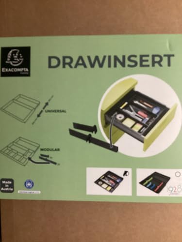 Exacompta 316014D Schubladen-Einlage Drawinsert (mit 4 abnehmbaren Flügeln, 100% aus Recycling-Kunststoff, für Schubladen) 1 Stück schwarz von Exacompta