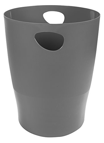 Exacompta 45307D ECOBIN Papierkorb 15 Liter mit Griffen. Eleganter und robuster Papierkorb und Mülleimer im modernen Design mausgrau von Exacompta