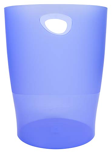 Exacompta 45310D ECOBIN Papierkorb 15 Liter mit Griffen. Eleganter und robuster Papierkorb und Mülleimer im modernen Design eisblau von Exacompta
