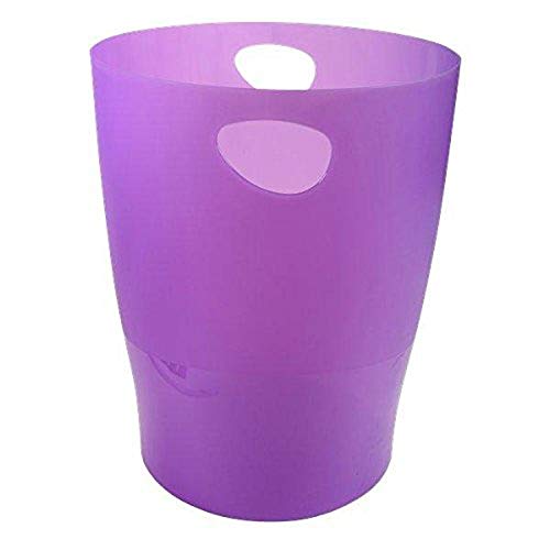 Exacompta 45319D ECOBIN 8er Pack Papierkörbe 15 Liter mit Griffen. Eleganter und robuster Papierkorb und Mülleimer im modernen Design violett von Exacompta