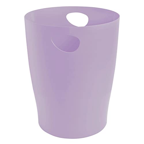 Exacompta 45364D ECOBIN Papierkorb Aquarel 15 Liter mit Griffen. Eleganter und robuster Papierkorb und Mülleimer im modernen Design Mauve von Exacompta