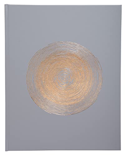 Exacompta 47984E Klassisches Gästebuch Ellipse Hochformat 27x22 cm Kunstlederpapier mit Rosé-Goldprägung Goldschnitt 100 einfarbige weiße Seiten Farbe: grau von Exacompta