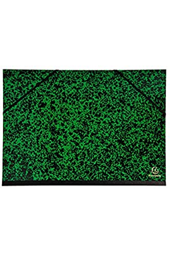 Exacompta 542000E 10er Pack Annonay Zeichenkartons mit Gummibändern Format 32 x 45 cm 3 cm Rückenteil für A3 (297 x 420 mm) Farbe: Grün von Exacompta