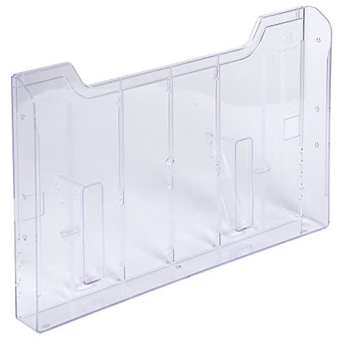 Exacompta 64158D Wandelement Quer für Prospekthalter DIN A4 zum selbst montieren 0,8 x 32,7 x 21,3 cm glasklar Flyerhalter Zeitschriftensammler von Exacompta