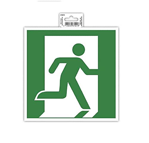Exacompta 67001E Notausgang rechts Klebeschild 20x20cm Grün aus UV-beständigem PVC Hinweisschild Schilder Warnhinweis Sticker Aufkleber Türschild Exacompta 67001E Notausgang rechts Klebeschild 20x20cm Grün aus UV-beständigem PVC Hinweisschild Schilder Warnhinweis Sticker Aufkleber Türschild von Exacompta