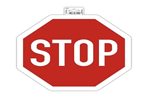 Exacompta 67010E Stoppschild Klebeschild 30x30cm Rot aus UV-beständigem PVC Hinweisschild Schilder Warnhinweis Sticker Aufkleber Türschild von Exacompta