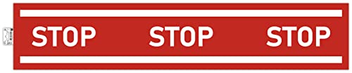 Exacompta 67017E Stopp Klebeband 100x20cm Rot aus UV-beständigem PVC Hinweisschild Schilder Warnhinweis Sticker Aufkleber Türschild von Exacompta
