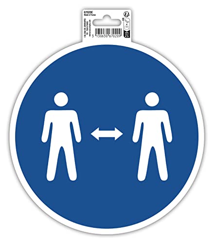 Exacompta 67020E Abstand halten Klebeschild Ø20cm Blau aus UV-beständigem PVC Hinweisschild Schilder Warnhinweis Sticker Aufkleber Türschild Exacompta 67020E Abstand halten Klebeschild Ø20cm Blau aus UV-beständigem PVC Hinweisschild Schilder Warnhinweis Sticker Aufkleber Türschild von Exacompta