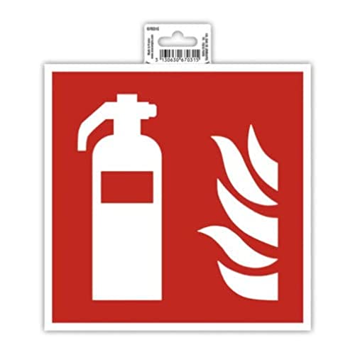 Exacompta 67031E Feuerlöscher Klebeschild 20x20cm Rot-Weiß aus UV-beständigem PVC Hinweisschild Schilder Warnhinweis Sticker Aufkleber Türschild von Exacompta