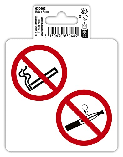 Exacompta - 67046E - 2 runde Klebepiktogramme. Rauch- und Dampfenverteidigung. Aus rutschfestem und UV-beständigem PVC-Vinyl. Maße: 10 x 10 cm Exacompta - 67046E - 2 runde Klebepiktogramme. Rauch- und Dampfenverteidigung. Aus rutschfestem und UV-beständigem PVC-Vinyl. Maße: 10 x 10 cm von Exacompta
