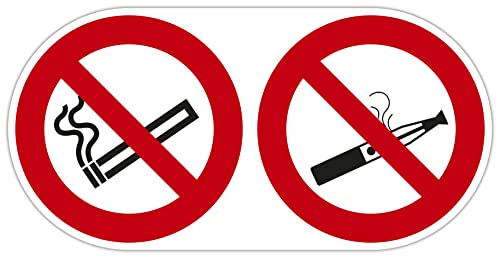 Exacompta 67111E Rauchen und E-Zigaretten verboten Hinweisschild 30x15cm mit Aufhänger aus UV-beständigem PVC Schilder Warnhinweis Sticker Aufkleber Türschild von Exacompta