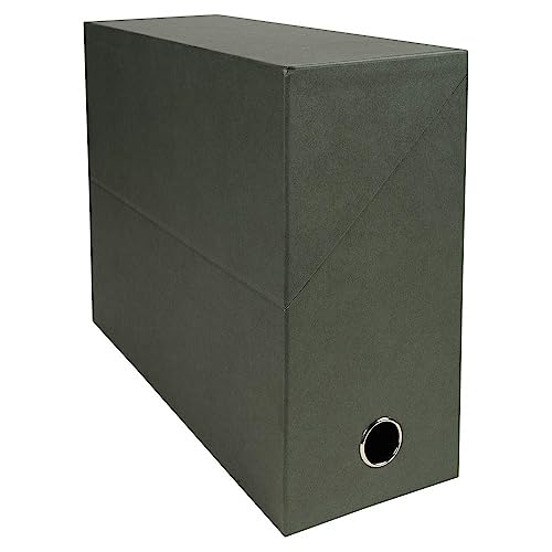 Exacompta - Ref 83143E Versandkartons, 250 x 330 x 120 mm, 120 mm metallverstärkter Rücken, geeignet für A4-Dokumente, Klappdeckel, Dunkelgrün von Exacompta