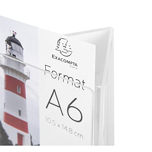 Exacompta 86558D Dreiseitiger Prospekthalter DIN A6 Hochformat aus stoßfestem Acryl ideal zur Präsentation Flyerhalter Aufsteller transparent von Exacompta