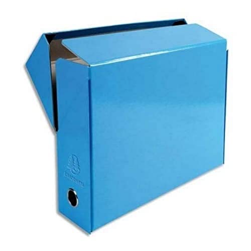 Exacompta 89927E Packung mit 5 Transferboxen Iderama aus laminiertem Karton, robust und strapazierfähig, 24 x 32 cm, Ideal für Ihre Dokumente in Format DIN A4, Rücken 90mm, türkis, 5 Stück von Exacompta