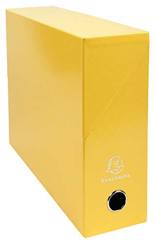 Exacompta 89928E Packung mit 5 Transferboxen Iderama aus laminiertem Karton, robust und strapazierfähig, 24 x 32 cm, Ideal für Ihre Dokumente in Format DIN A4, Rücken 90mm, Gelb, 5 Stück von Exacompta