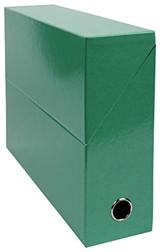 Exacompta 89933E Packung mit 5 Transferboxen Iderama aus laminiertem Karton, robust und strapazierfähig, 24 x 32 cm, Ideal für Ihre Dokumente in Format DIN A4, Rücken 90mm, grün, 5 Stück von Exacompta