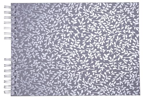 Exacompta - Art.-Nr. 16065E - 1 Authentik Fotoalbum mit Spiralbindung - 150 Fotos - 50 weiße Seiten - Format 32 x 22 cm - Einband mit blau grauem beschichtetem Papier überzogen von Exacompta