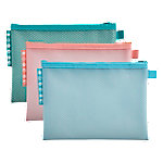 Exacompta Kreacover Reißverschlusstasche 37140E Reißverschluss PP (Polypropylen), EVA (Ethylen-Vinylacetat) Quer 23,5 (B)0,4 (T)17,5 (H) cm Farbig sortiert 3 Stück von Exacompta