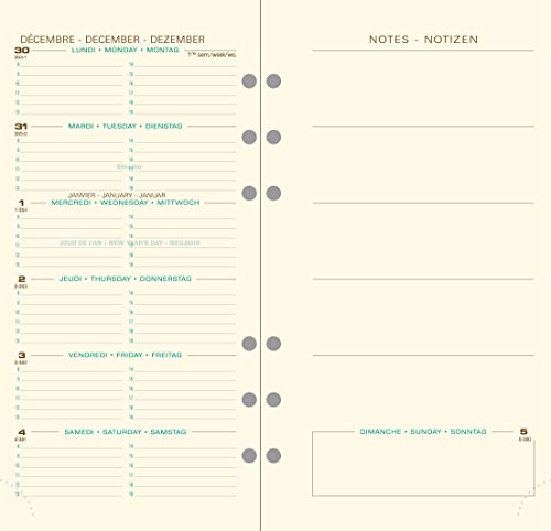 Exacompta Recharge Exatime 17 Pocket Civil 2018 wöchentlich Millésimé Sem auf 2p mit Noten 170 x 92 mm von Exacompta