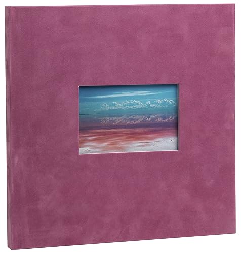 Exacompta - Ref. 16359E – Fotoalbum Skandi – 60 Fotos – 30 weiße Seiten – Format 25 x 25 cm – Einband in Samt-Optik altrosa – Personalisierungsfenster mit visuellem Urlaubslandschaft von Exacompta